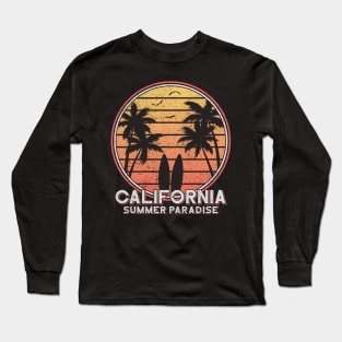 California Summer Paradise Vacation Summer Holiday Art Long Sleeve T-Shirt